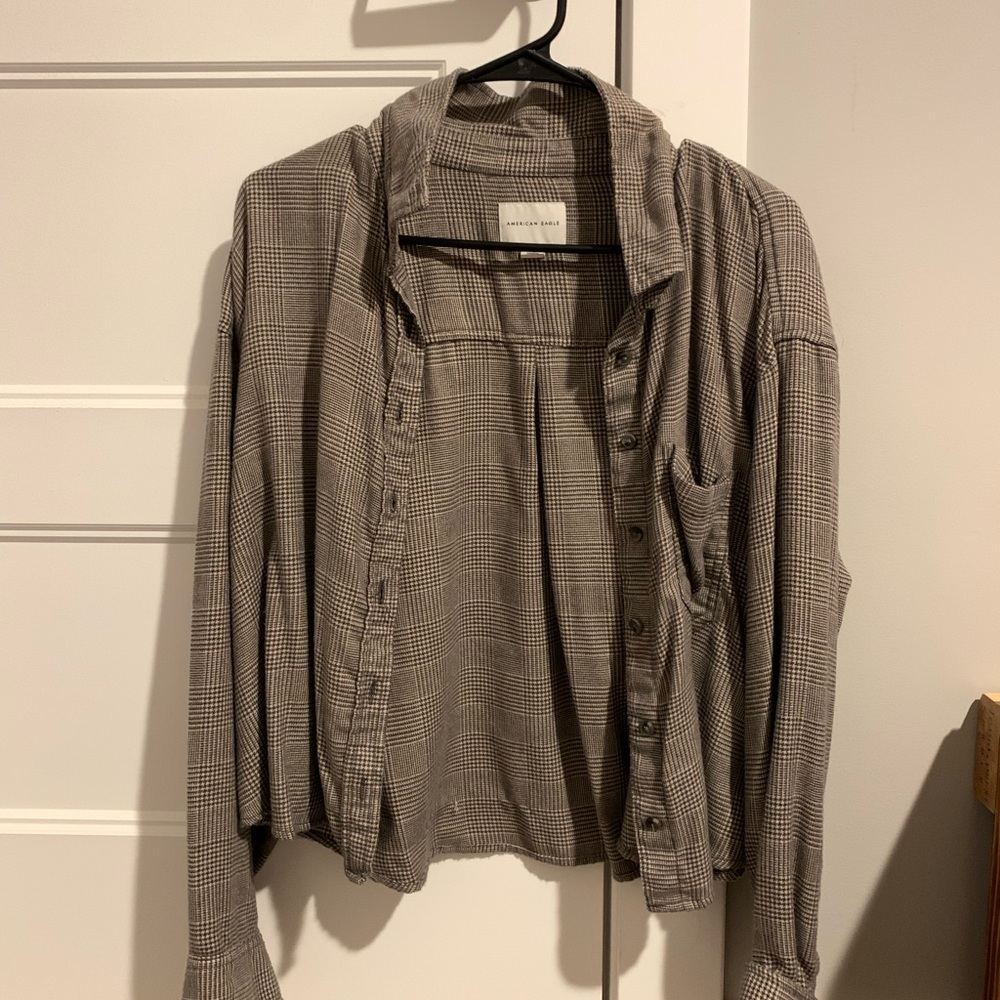 Soft American Eagle Plaid Flannel (Loose Fit)